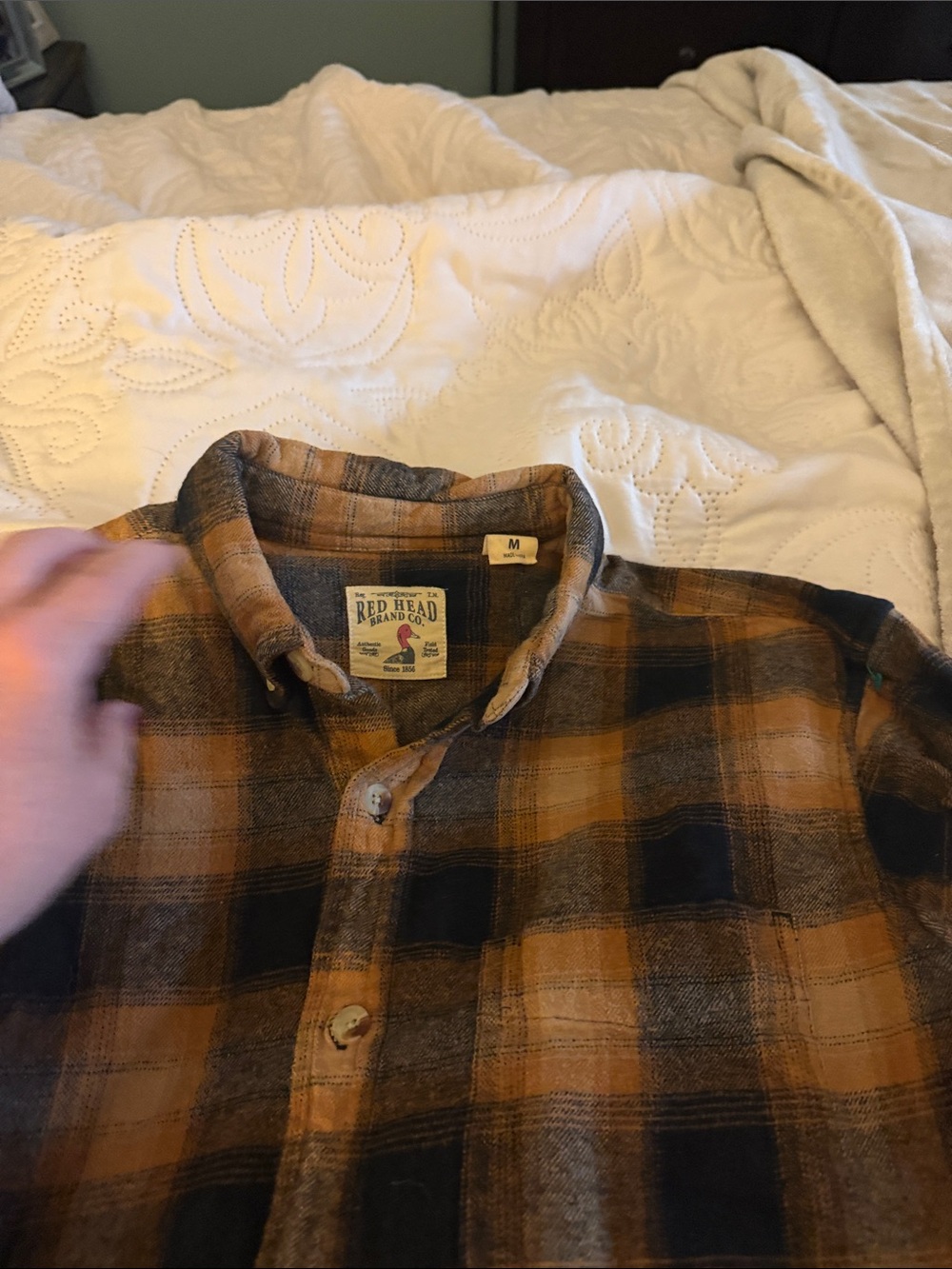 RedHead Men's Plaid Button-Down Shirt in Brown and Black
